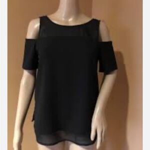 Cooper & Ella black cold shoulder top